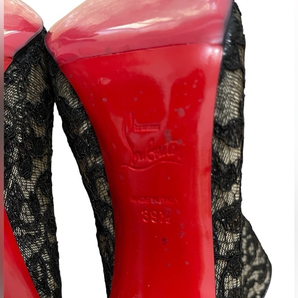CHRISTIAN LOUBOUTIN Patent Rete Lace Dentelle Psybootie 100 Ankle Boots - Picture 7 of 7